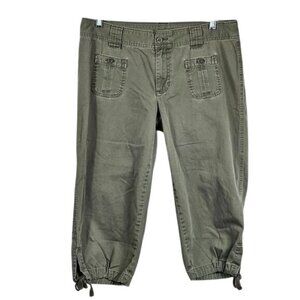 The North Face Cropped Hiking Pants 12‎ Olive Cargo Casual Camping Outdoor